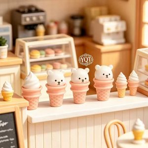 Breloque en résine Kawaii en forme de crème glacée pour la fabrication de bijoux DIY, accessoires de figurines miniatures - Product Image 5