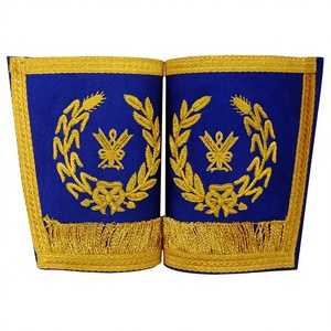 Maçonnique Regalia Craft Grand Rank Gauntlets pour secrétaire Joliment brodé à la main Golden Trimming sur les bords Vêtements pour hommes - Product Image 1