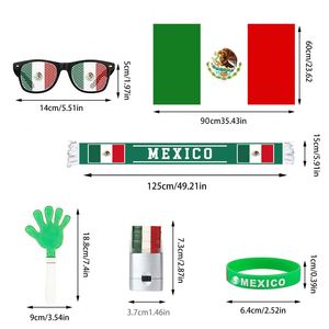 Equipo de Animación para Fanáticos del Fútbol Americano Personalizado para Estados Unidos, Canadá y México 2026, Incluye Banderas y Gafas de Animación - Product Image 6