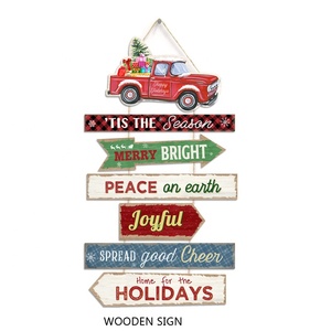 ป้ายไม้แขวนผนังงานฝีมือสไตล์วินเทจลายพื้นบ้านสำหรับคริสต์มาส ขนาด 35x57.5x0.6 ซม. เชือกเป็นมิตรกับสิ่งแวดล้อม ตกแต่งบ้าน ขายดี - Product Image 2