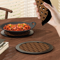 Ensemble de dessous-de-plat ronds traditionnels chinois en silicone, résistants à la chaleur et épaissis, pour casseroles, bouilloires, bols et assiettes, pour la maison