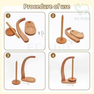 Support de rangement et distributeur de pelotes de fil en bois pour le tricot à domicile, avec logo personnalisé, idéal pour le crochet, la broderie et les outils de couture - Product Image 5
