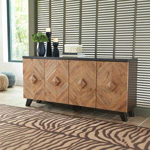 Combohome <span class=keywords><strong>Robin</strong></span> Ridge Meuble d'appoint moderne en bois ou meuble TV, marron et noir - Product Image 2
