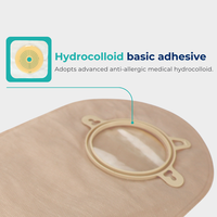 BLUENJOY Consommables médicaux Sac de stomie en deux pièces avec filtre Sac de stomie en tissu non tissé en deux pièces Barrière hydrocolliode