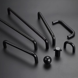 Hot Sale Solid 304 Stainless Steel Cabinet Handles Black Brushed Silver Wardrobe Handle U Shape Bridge Furniture Drawer <strong>Knobs</strong> - Product Image 2