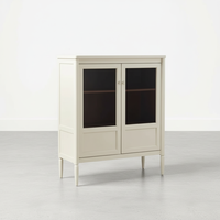 MYHOME French Modern Solid Oak Wood Bar Highgate Cabinet Drink Cabinet Living Room Furniture with Customized Color & Size