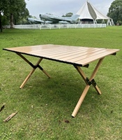 Table de pique-nique pliable et portable en acier au carbone thermolaqué, ultra-légère, disponible en plusieurs tailles, pour le camping en plein air