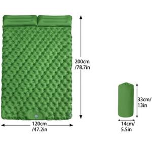Doppelte Camping-Luftmatratze Leichte Aufblasbare Schlafmatte für 2 Personen Tragbares Outdoor-Bett Wasserdichte Wandermatte - Product Image 4