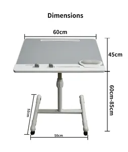 Laptop-Tisch mit Rädern Verstellbarer Patienten lebensmittel Krankenhaus Esstisch Laptopst änder tragbarer seitlicher Hub-Laptop-Nachttisch