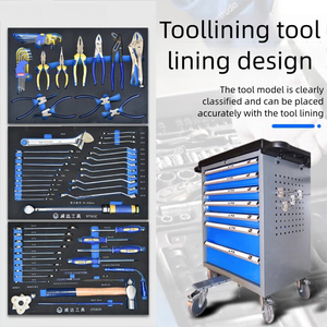 Carrello Portautensili Professionale Blu per Meccanici, Armadio Mobile per Officina Auto (Senza Utensili) - Product Image 3