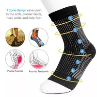 Chaussette de compression respirante et légère pour la récupération des blessures, neuropathie, soutien du talon et de la cheville, pour hommes et femmes