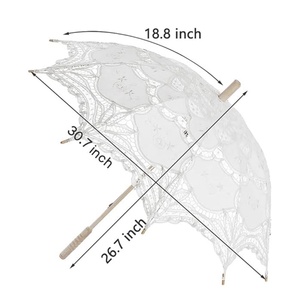 ร่มตรงขนาด 19 นิ้ว ด้ามไม้แข็งแรง พิมพ์โลโก้ตามสั่ง โครงไฟเบอร์กลาส ทนทาน เหมาะสำหรับงานแต่งงาน - Product Image 4