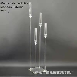 Candelabro Acrílico Transparente de <span class=keywords><strong>5</strong></span> y 8 Brazos para Centros de Mesa de Boda, Portavelas Acrílico - Product Image 4