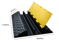 Protector de Cables de Goma Leahua Negro y Amarillo 900*600*100mm, Canal de 90x90mm, Reductor de Velocidad para Seguridad Vial