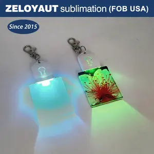 Sublimazione all'ingrosso acrilico personalizzato portachiavi a LED di alta qualità spazi vuoti creativi regali di coppia regali regali promozionali