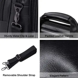 BSCI Factory Office Messenger PU Leather Waterproof Hand Laptop Shoulder Bag Travel Storage Trolley Laptop Tote HandBag