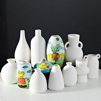 Vente en gros de moules créatifs pour vase en céramique pour jouets, pot de fleurs uni, vase en céramique peint à la main pour graffiti pour enfants