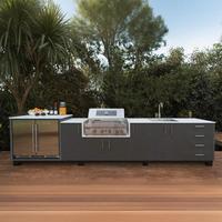 Vente chaude Recycler Cuisine Extérieure Île Cool Couleurs 304 Cuisine Extérieure En Acier Inoxydable pour Cour Arrière Patio Villa
