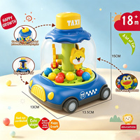 Mainan Mobil Plastik ABS Putar Tekan Musik Inersia Kartun Warna-warni Kustom untuk Anak-anak, Permainan Edukasi Dini
