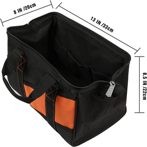BSCI Factory 13-Inch Small <b>Tool</b> <b>Bag</b>, Wide Mouth <b>Tool</b> <b>Bag</b> with 12 Storage Pockets, Heavy Duty Orange <b>Tool</b> <b>Tote</b> Organizer - Product Image 6