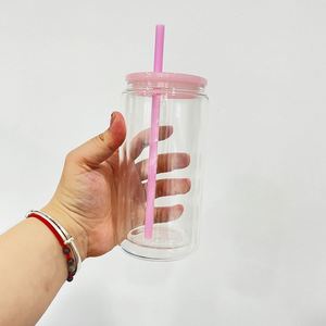 USA Warehouse 25 Pack Transparent Pre Drilled Bottom Hole 12oz 15oz Snow Globe <b>Can</b> Colored pp Lid Customized Gifts - Product Image 5