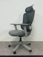 Chaise de bureau ergonomique moderne et confortable à roulettes pivotantes, en tissu maillé, réglable en hauteur, avec base chromée – Prix usine