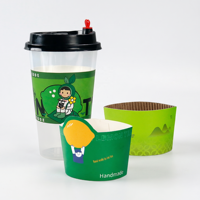 Gobelet à Popcorn Écologique Jetable à Paroi Simple Gaufré en Papier Kraft Personnalisé Qualité Alimentaire Pâte de Bois Marque Oufei de Fujian avec Feuille d'Or