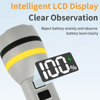 Longue portée Rechargeable Portable lampe de poche d'urgence torche Power Bank lumière latérale COB plastique batterie au Lithium 18650 lanterne