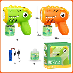 Máquina de Burbujas Automática de 20 Agujeros con Luces, Pistola de Burbujas de Dinosaurio Recargable para Niños - Product Image 6