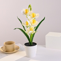 Nouvelle Arrivée Plante Artificielle Petite Orchidée en Pot Effet Réel Bonsaï Végétal Décoratif pour Noël et Thanksgiving