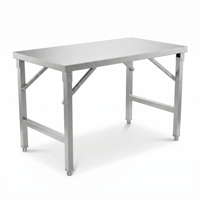 Table de travail pliante en acier inoxydable 304 201 robuste, anti-rouille, 2 niveaux, pour cuisine commerciale, fournisseur fiable.