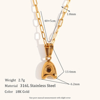 Nueva llegada Simple 18K chapado en oro Color papel Clip cadena colgante globo 26 nombre inicial personalizado burbuja letra collar