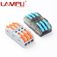 50 pièces/boîte 6 broches bilatéral Compact épissure levier sertissage poussoir bornier rapide fil électrique connexion connecteur