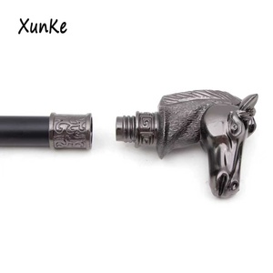 Cabeza de caballo de plata antigua, bastón de moda, bastón decorativo, bastón de moda elegante, bastón de aleación para Cosplay, palo Vintage - Product Image 6