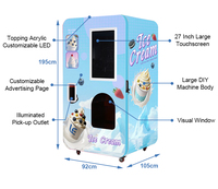 Distributeur automatique de crème glacée intelligent en libre-service 24h/24 avec 6 garnitures et ascenseur pour les parcs et les aéroports