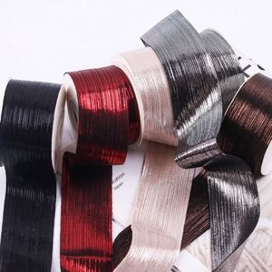 Nouveauté : Ruban en satin métallisé brillant côtelé de 4 cm pour la décoration de table de réception de mariage, 10 yards/rouleau - Product Image 1