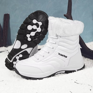 Botas de nieve unisex con borde, cálidas para invierno, de caña alta, impermeables, antideslizantes, de terciopelo y algodón, tallas grandes, venta al por mayor. - Product Image 4