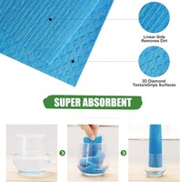 Éponge absorbante RZF pour la cuisine, chiffon de nettoyage biodégradable et écologique, séchage rapide, lavage du visage, carré 4 mm, 250%-500% absorbant