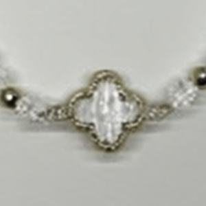 Cavigliera con quadrifoglio di cristallo in acciaio inossidabile con perline, regolabile, gioiello alla moda per donne e ragazze, idea regalo. - Product Image 6