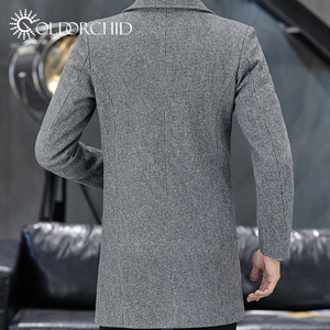 <span class=keywords><strong>Cappotto</strong></span> Invernale da Uomo Stile Medio alla Moda <span class=keywords><strong>Grigio</strong></span> Giacca Slim Fit in Lana - Product Image 6
