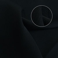 Tissu Abaya Nida Amanda 100% Polyester Noir Jais Coréen pour Robe, Thobe et Vêtement Musulman pour Femmes Arabes