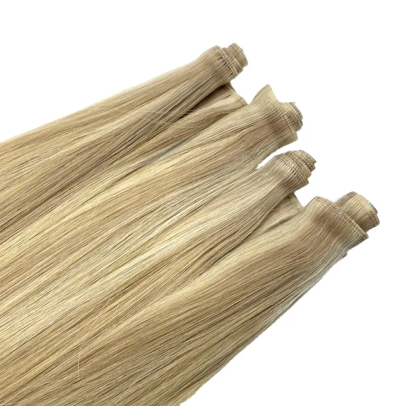 2022 new product cuticle aligned human hair extensions invisible flat genius hybrid micro machine weft for hair salons