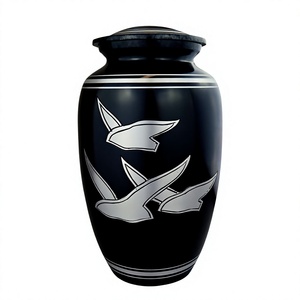 Urna Funeraria Grande de Aluminio para Cenizas de Adultos, Color Marrón con Águila Decorativa, Urna Conmemorativa para Cenizas Humanas de Adultos - Product Image 3