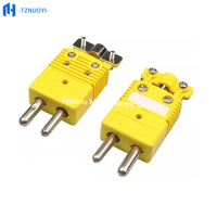 Konektor Termokopel Tipe-K Pria-Wanita OEM ODM Dapat Disesuaikan Kuning Standar Steker Soket Braket Terminal Coupler IP65 Nylon
