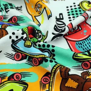 Wholesale Custom Design Animal Cartoon 95% Combed Cotton 5% Spandex Plain Knit French Terry Fabrics For Hoodies