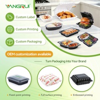 YANGRUI Cajas de comida para llevar con compartimentos, de gran volumen, para pedidos de comida para llevar, cajas de comida para picnic.