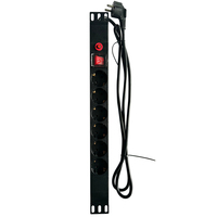Universal 1U 6 \ "Multiusos Socket PDU Montaje en rack Regleta de alimentación Unidad de distribución de energía de 8 puertos para servidores AC Metal Server Rack