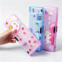 Étui à crayons personnalisé mignon en ABS, couleur rose, multifonctionnel, pour filles et garçons, boîte à papeterie avec fermeture magnétique, 24x8.5x3.5cm, pour les élèves