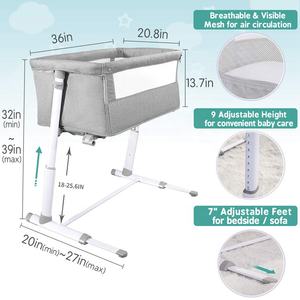 Mueble para recién nacido, mesita de noche, cama para bebé, minicámara de altura flexible, con caja de música - Product Image 6