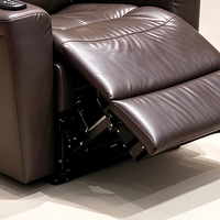 Fauteuil inclinable électrique marron avec fonction de levage, siège motorisé rembourré, confort pour personnes âgées
